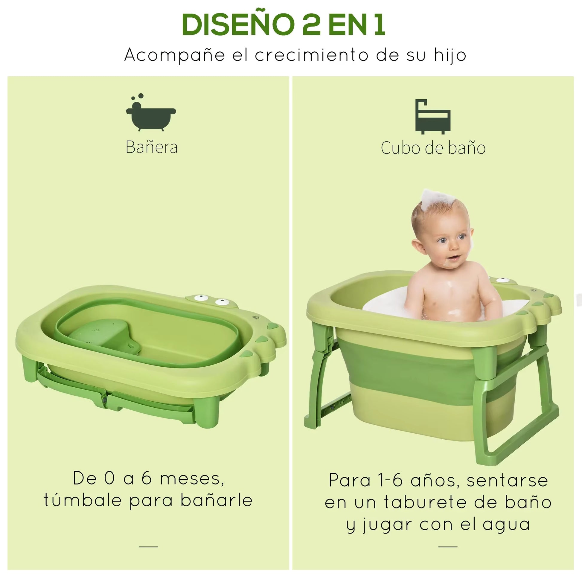 Folding Baby Bath Tub 0-3 Years Foldable Infants Toddlers Portable Travel Bebe Bathtub Multifunctional with Newborn Baby