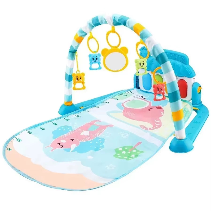 Baby Playmat Gym Crawling Activity Rug Toys for 0-12 Months Gift Infant Play Mat Toddler Music Rack Carpet with Piano Keyboard