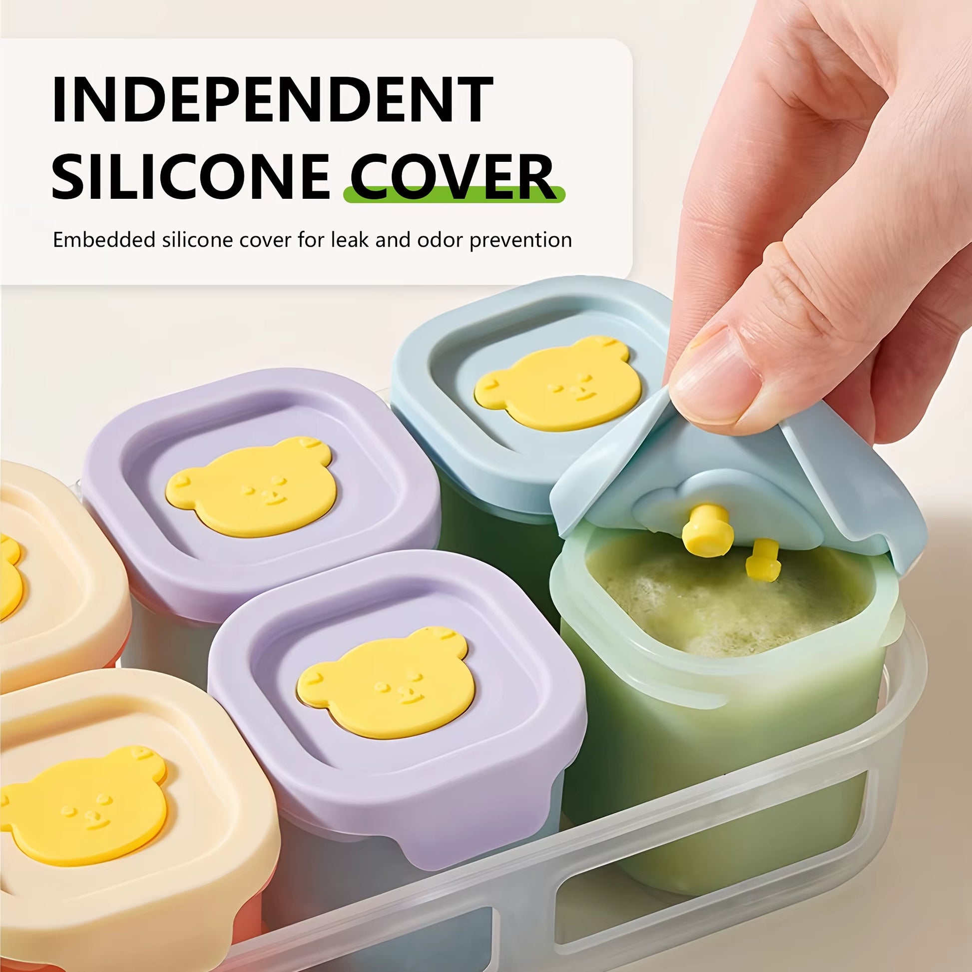 9Pcs Silicone Food Storage Containers with Lids-1.69Oz Reusable Snack Containers for Kids,Leak-Proof Design,Meal Prep Containers