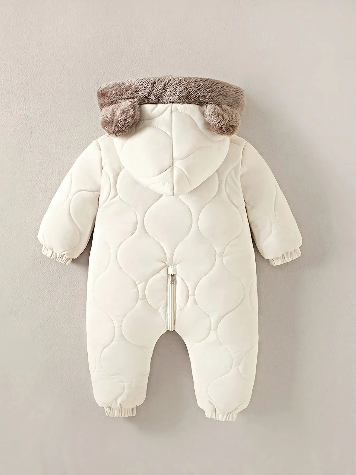 Unisex Snowsuit Winter Fleece-Lined Hooded Long-Sleeve Loose Warm Set - Hand Wash Only, Solid Color Design, Outdoor Essential