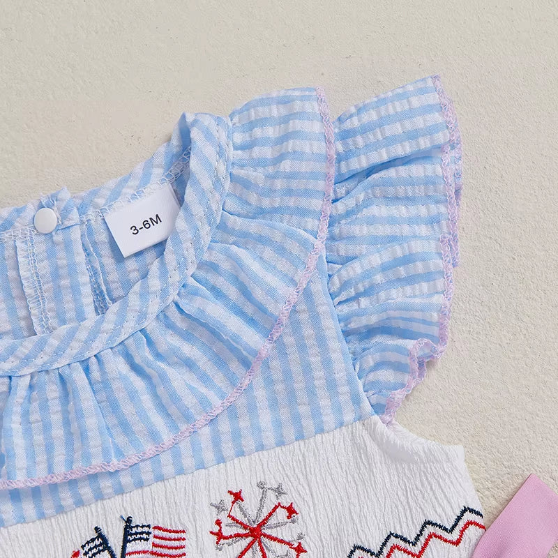 Adorable Baby Girl Romper Flutter Sleeve round Neck Floral Print Jumpsuit Toddler Bodysuit Summer Outfit