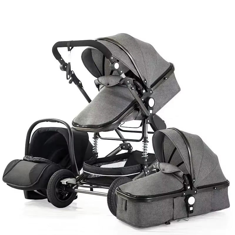 Baby Stroller 3In1 Luxury High Landscape Baby Pram Portable Baby Pushchair Multifunctional Newborn Carriage Double Faced