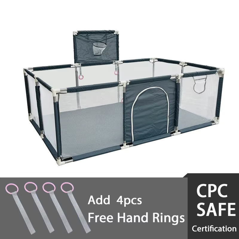 Playpen for 0-6Y Large Safety Play Yard Indoor/Outdoor Kids Play Area with Soft Padding Toddler Playground Dry Ball Pool