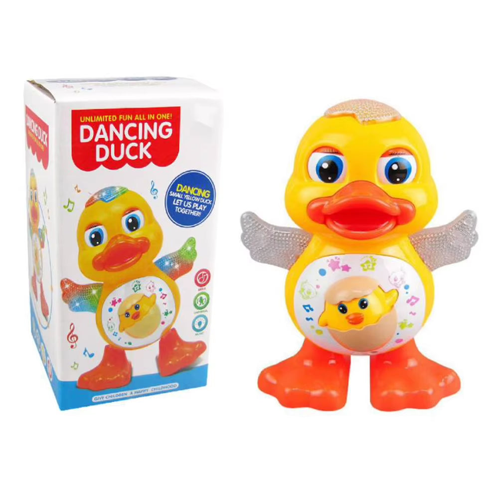 Electric Dancing Duck with Music & Lights Baby Musical Duck Toy Dancing Walking Yellow Duck for 1 + Year Old Toddler Boys Girls