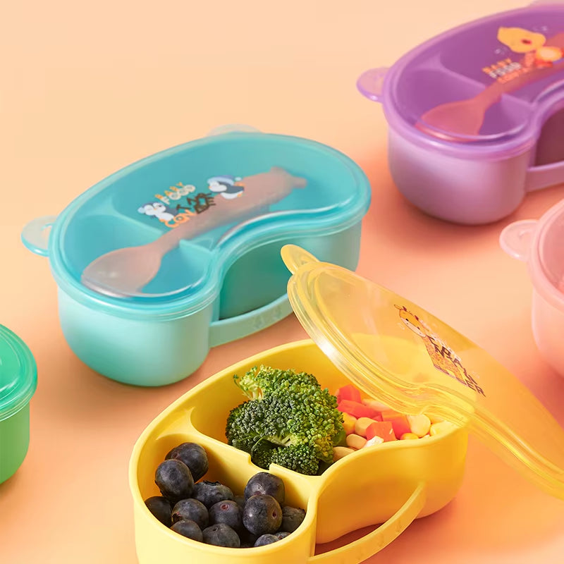 Portable and Grindable Baby'S Complementary Food Bowl Set,Separate Hot and Cold Food, Perfect for School, Picnics, and Trips
