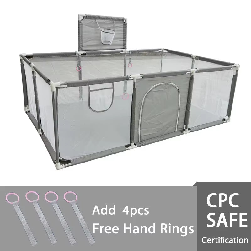 Playpen for 0-6Y Large Safety Play Yard Indoor/Outdoor Kids Play Area with Soft Padding Toddler Playground Dry Ball Pool