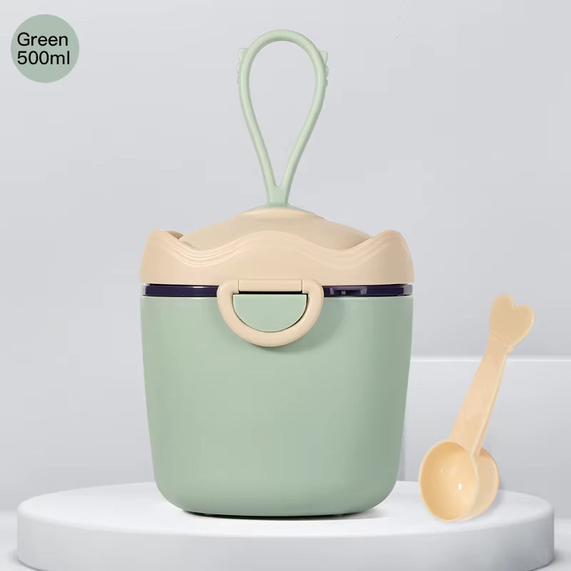 330Ml/500Ml Infant Baby Milk Powder Snacks Storage Box, with Secure Lock & Portable Container, Ideal for Travel, Youngsters Gif