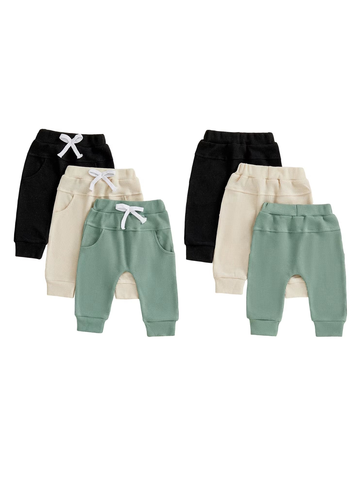 Toddler Boys Elastic Waist Solid Color Jogger Pants with Pockets Casual Sweatpants Trousers for Baby Boys