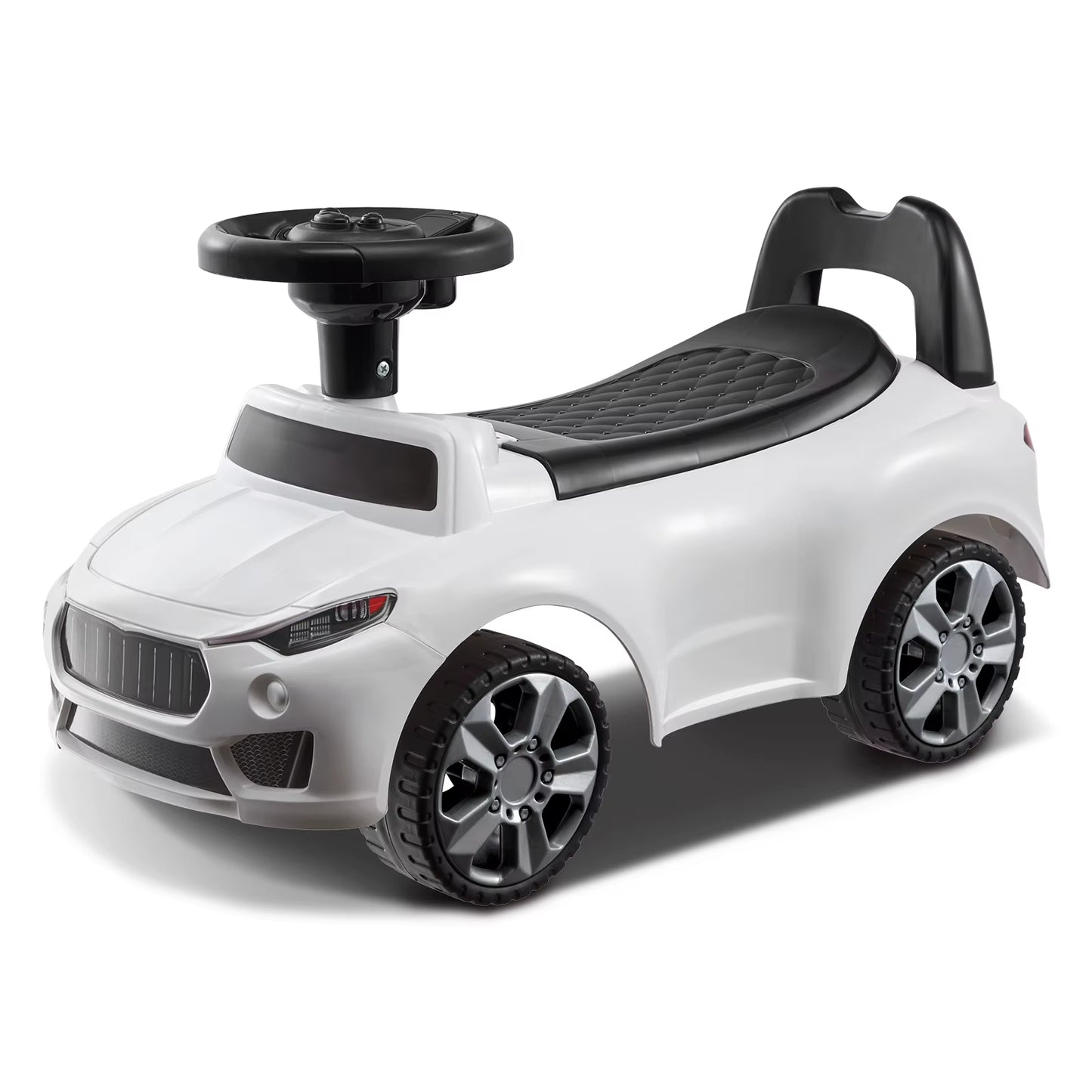 White/Pink Ride on Push Car Classic Kids Ride on Sports Toy Car with Music Steering Wheel for Toddlers Boys Girls