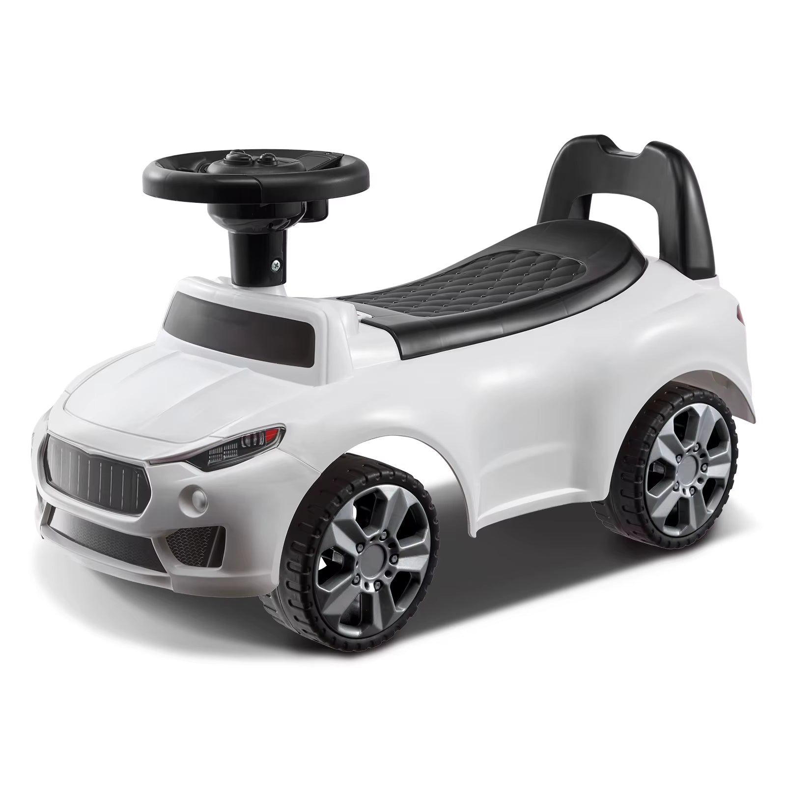 White/Pink Ride on Push Car Classic Kids Ride on Sports Toy Car with Music Steering Wheel for Toddlers Boys Girls