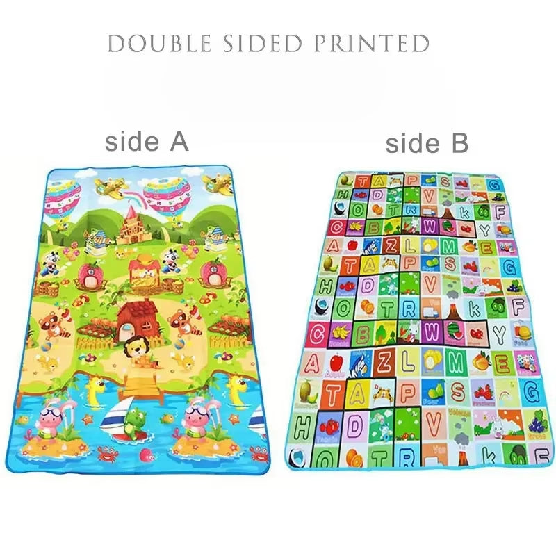Baby Play Mat Doubel Sided Animals Soft Floor Toddler Crawling Carpet Game Activity Gym Kids Rug Educational Toys for Children