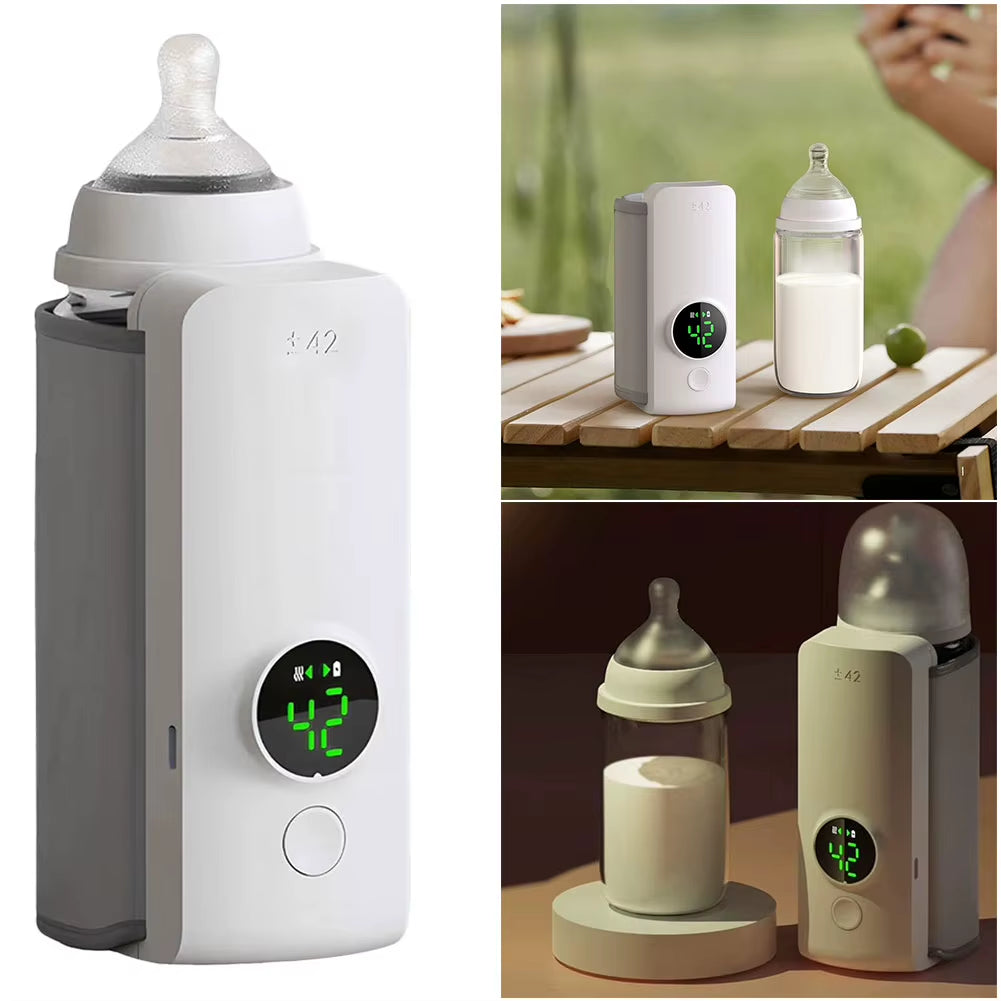 Portable Bottle Warmer Rechargeable Cordless Milk Warmer Travel Warmer for Comfortable Baby Feeding on the Go