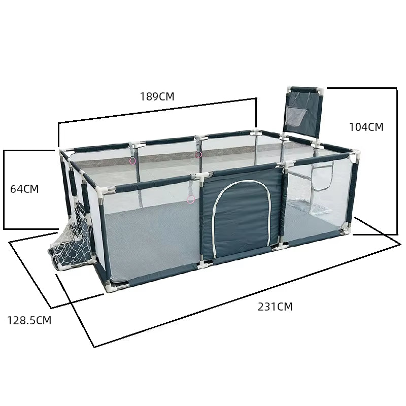 Playpen for 0-6Y Large Safety Play Yard Indoor/Outdoor Kids Play Area with Soft Padding Toddler Playground Dry Ball Pool