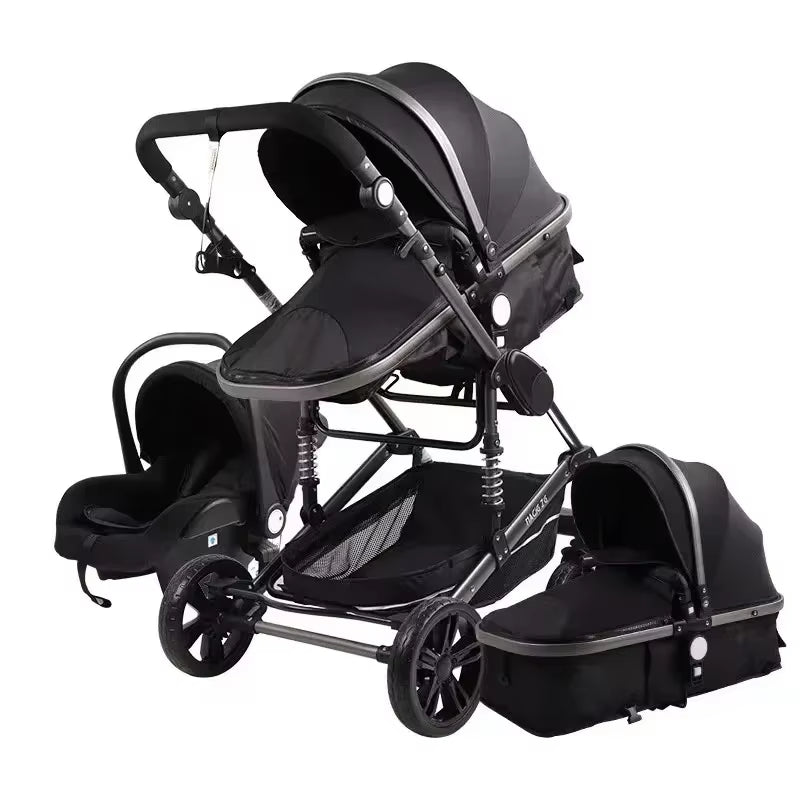Baby Stroller 3In1 Luxury High Landscape Baby Pram Portable Baby Pushchair Multifunctional Newborn Carriage Double Faced
