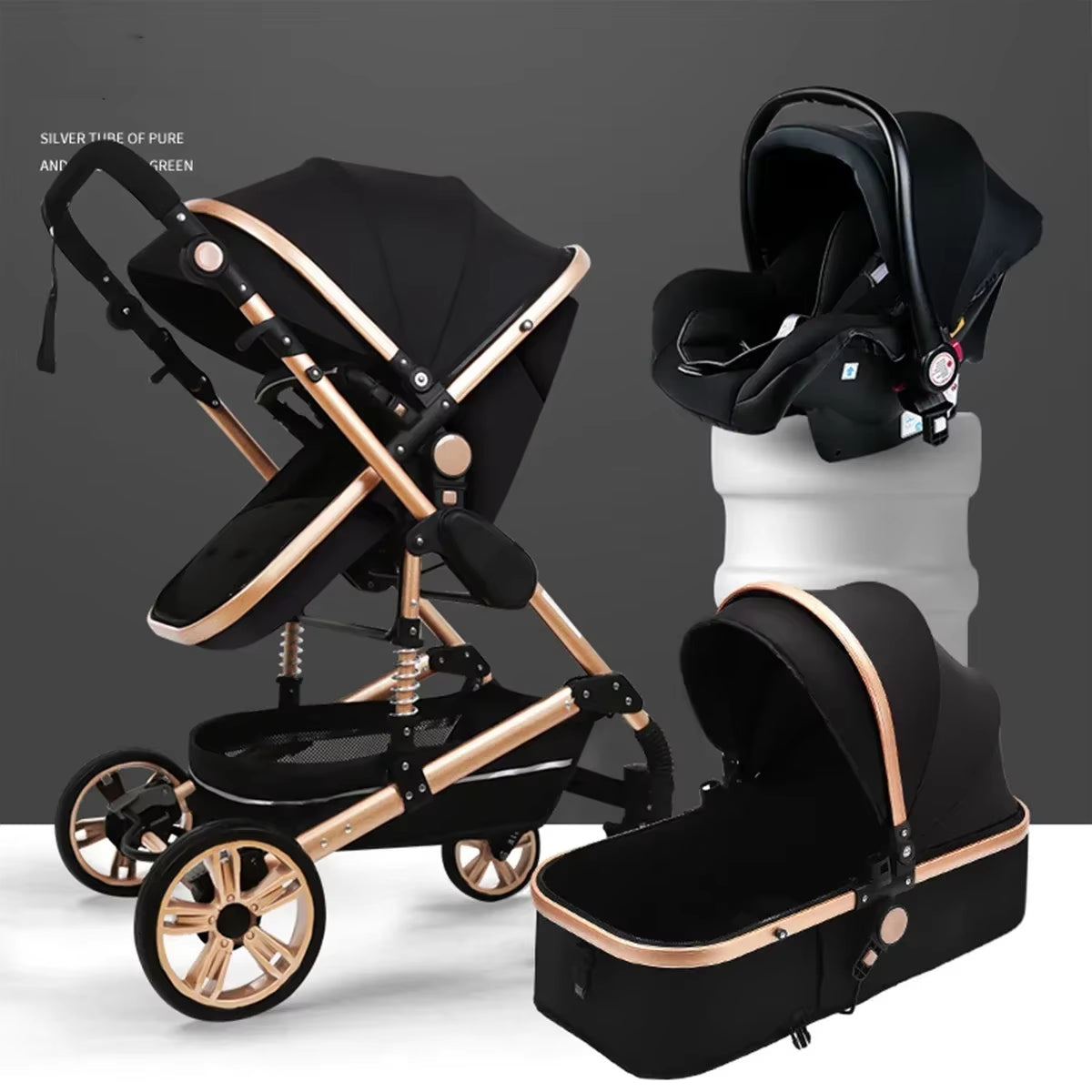 Baby Stroller 3In1 Luxury High Landscape Baby Pram Portable Baby Pushchair Multifunctional Newborn Carriage Double Faced