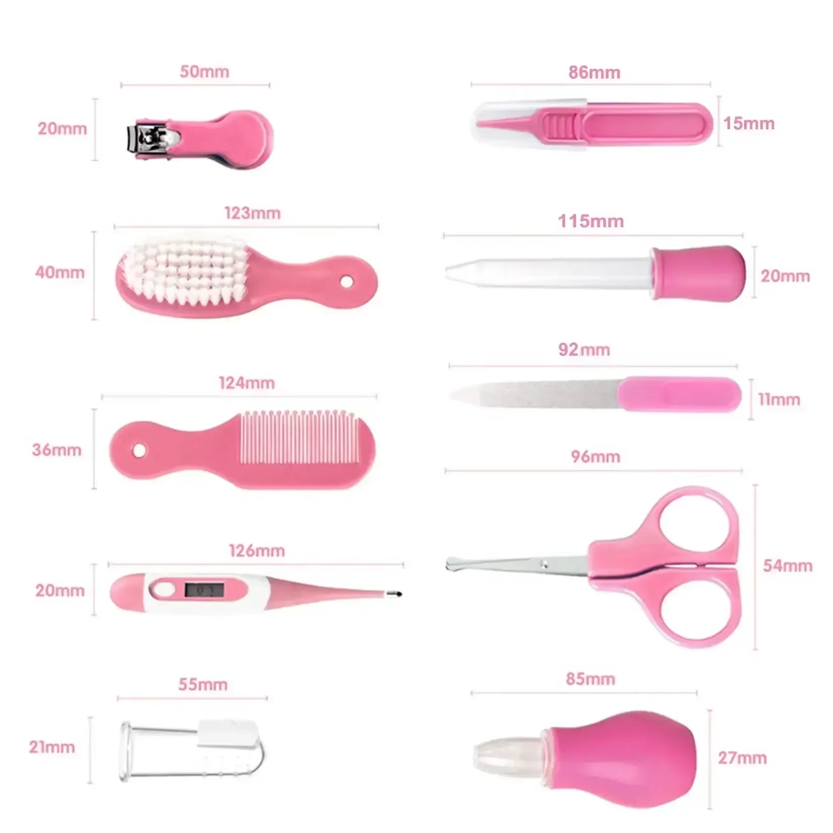 10PCS Baby Health Care Kit,Newborn Grooming Set with Thermometer, Nail Clipper, Hair Brush, Teether & Toothbrush Baby Essentials