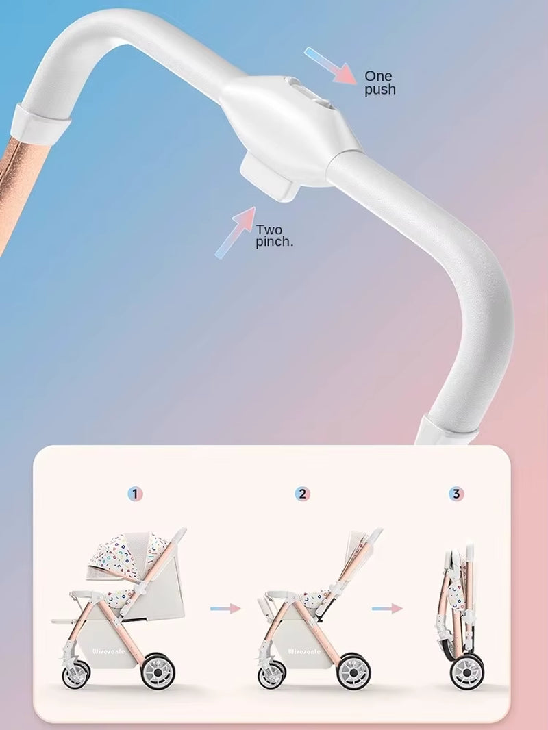 0-6 Years Old Baby Strollers Can Sit and Lie down High Landscape Lightweight Folding Two-Way Stroller Children Stroller