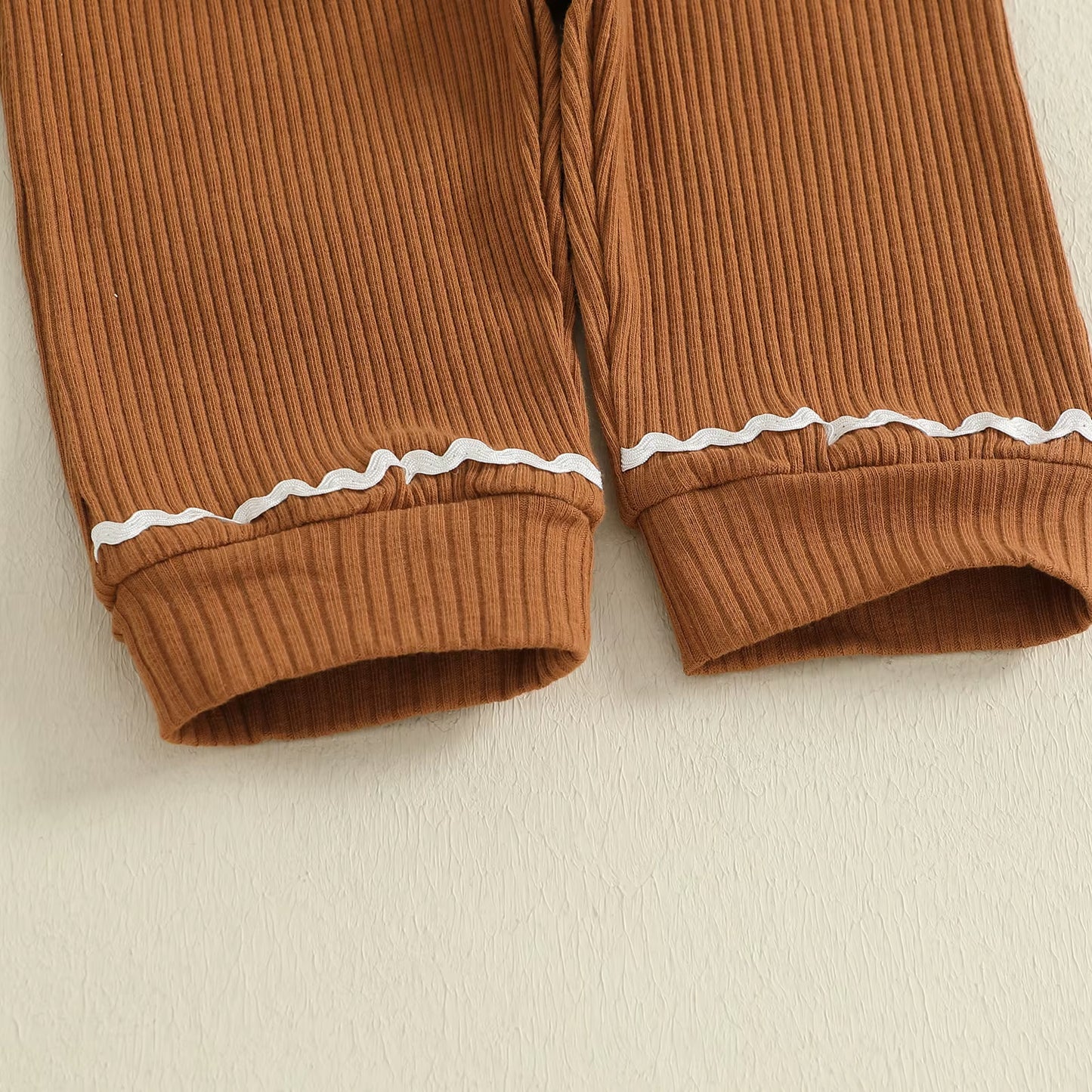 Toddler Baby 3 Piece Bodysuits Clothes Suit Fashion Infant Long Sleeve Gingerbread Man Bow Jumpsuit Hat Elastic Waist Pants Set