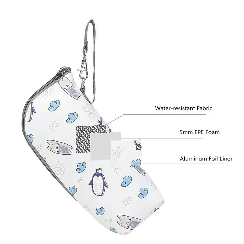 Baby Bottle Bag Bottle Warmer Baby Feeding Aluminum Mold Insulation Outing Stroller Hanging Bag for Storage Cups Drinks
