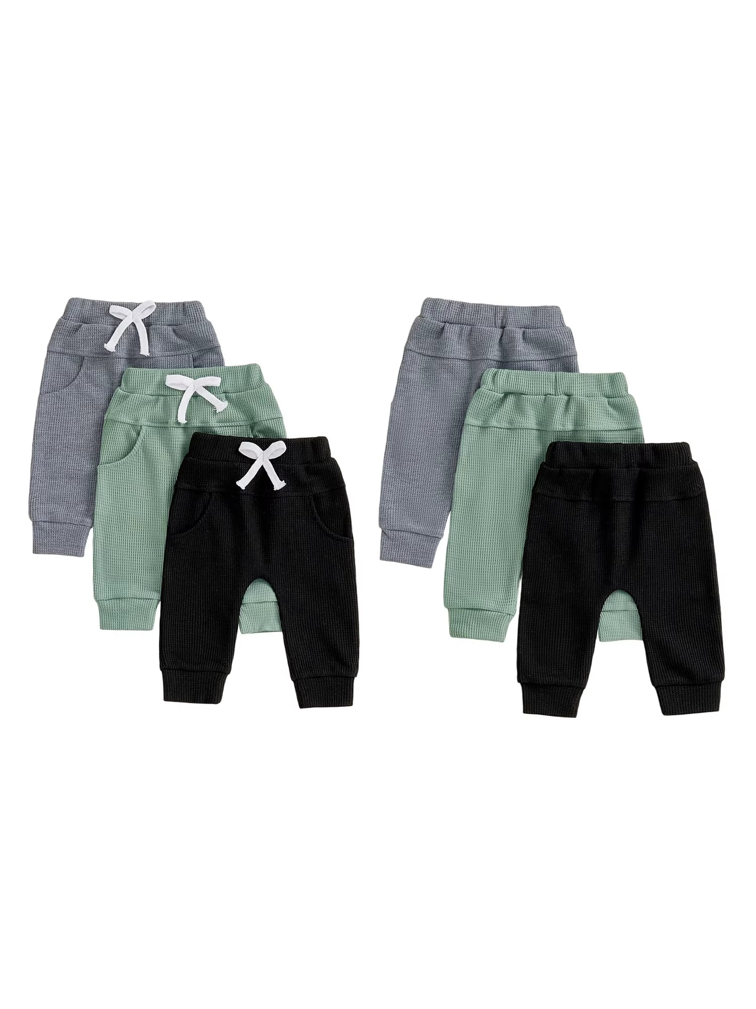 Toddler Boys Elastic Waist Solid Color Jogger Pants with Pockets Casual Sweatpants Trousers for Baby Boys