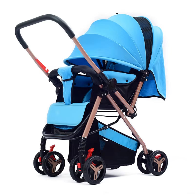 2025 New Style Four-Wheel Baby Stroller Lightweight Foldable Baby Stroller with Two-Way Function