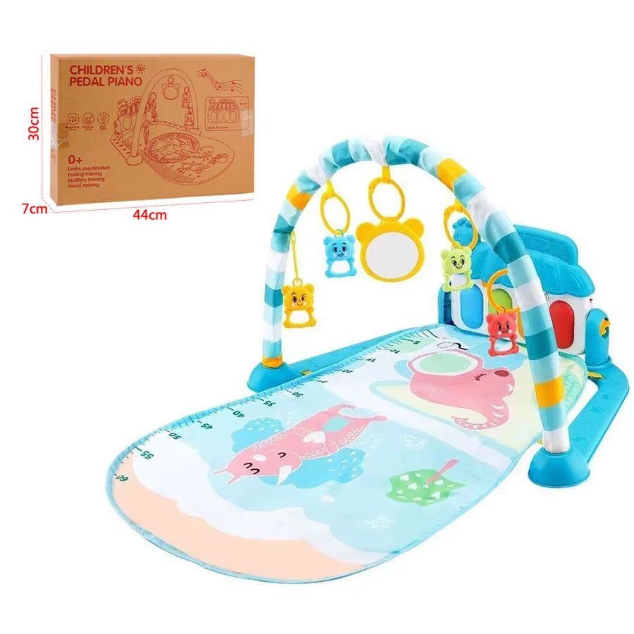 Baby Playmat Gym Crawling Activity Rug Toys for 0-12 Months Gift Infant Play Mat Toddler Music Rack Carpet with Piano Keyboard