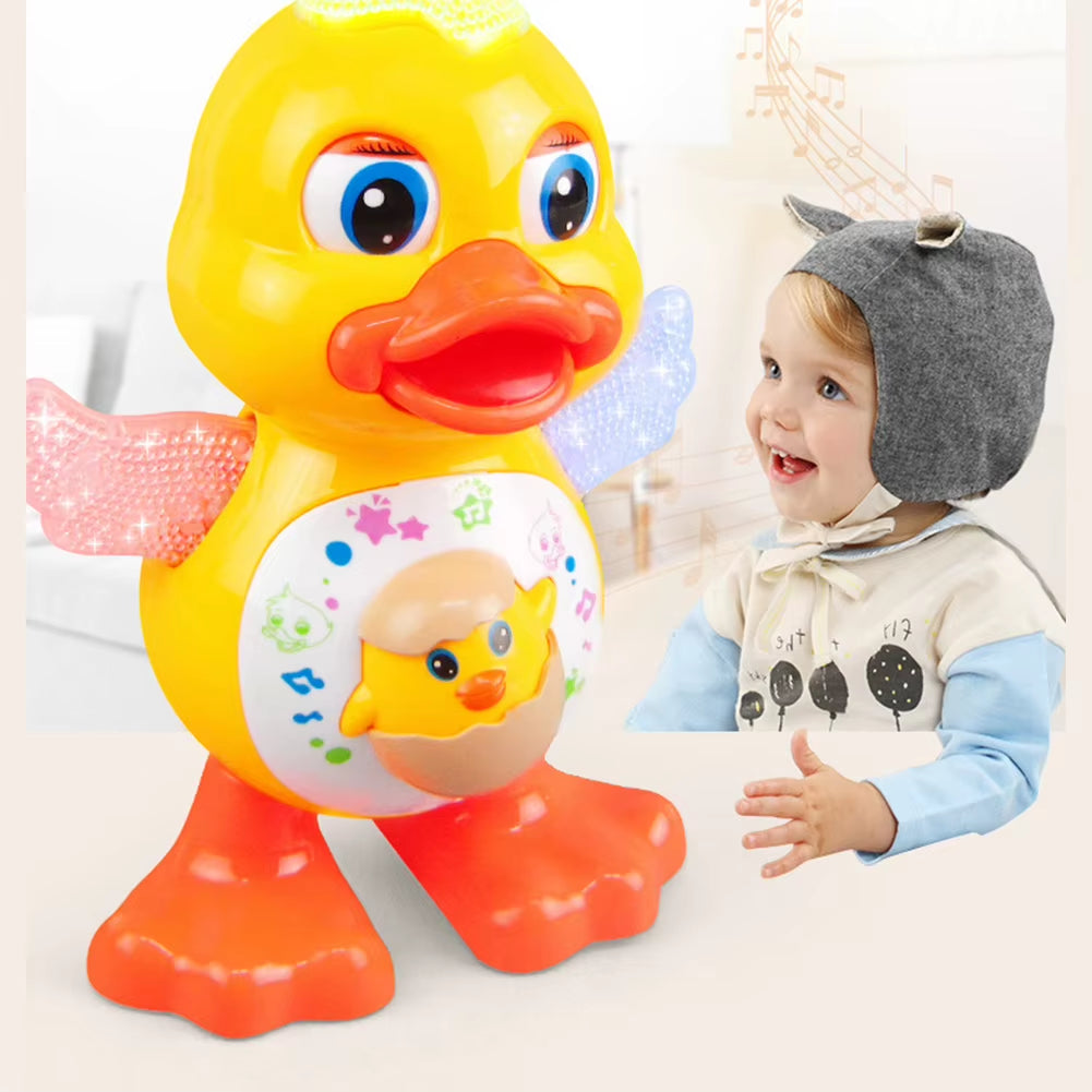 Electric Dancing Duck with Music & Lights Baby Musical Duck Toy Dancing Walking Yellow Duck for 1 + Year Old Toddler Boys Girls