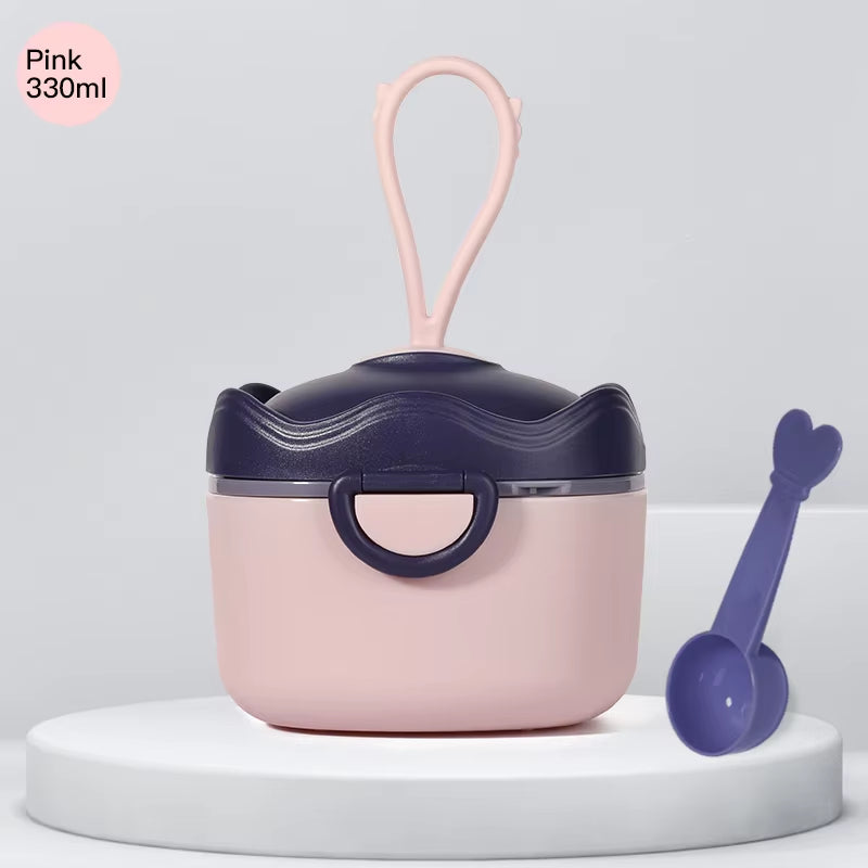 330Ml/500Ml Infant Baby Milk Powder Snacks Storage Box, with Secure Lock & Portable Container, Ideal for Travel, Youngsters Gif