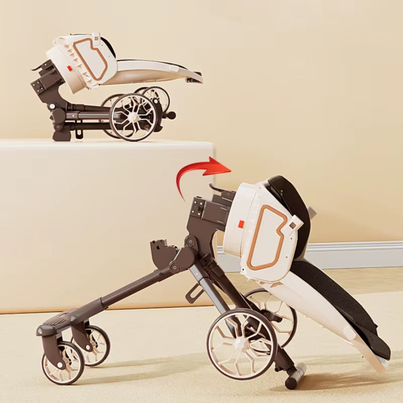 Travel Folding Prams Sit and Lie down in Both Directions Baby Carriage Shock Absorption Four Wheels Cart Baby Accessories