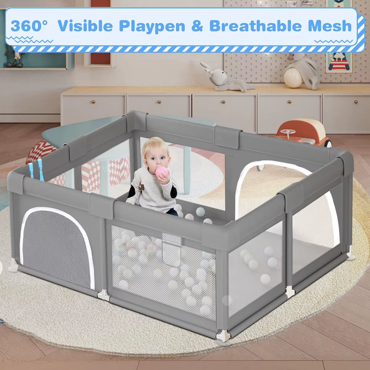 Baby Playpen for Children Play Area Baby Playground 6 Month~6 Years Old Kids Ball Pit Playpen Indoor Baby Safety Fence