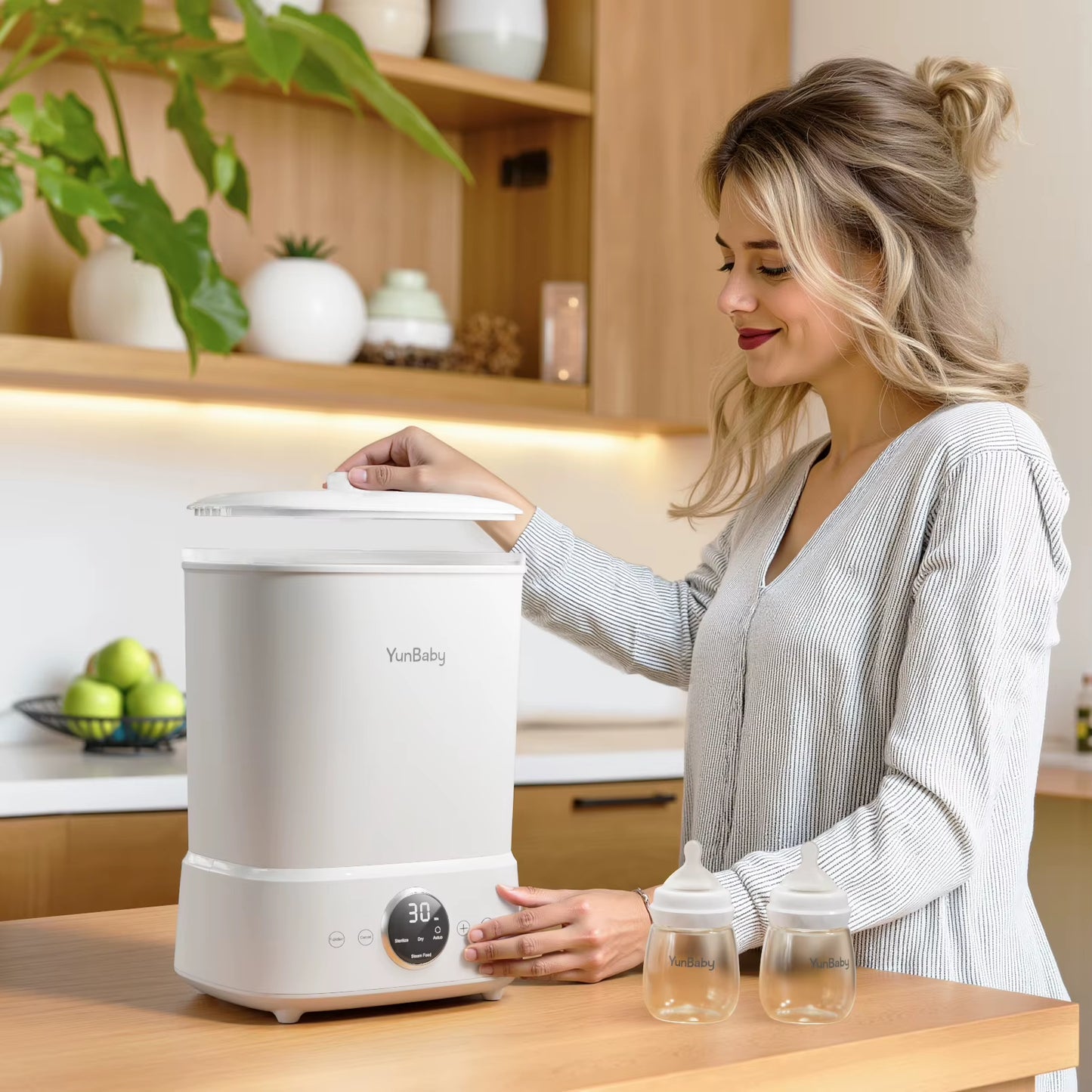 Baby Bottle Steamer and Dryer, for All Baby Items, Bottles&Breast Pump Accessories, One-Touch Control, Large Capacity