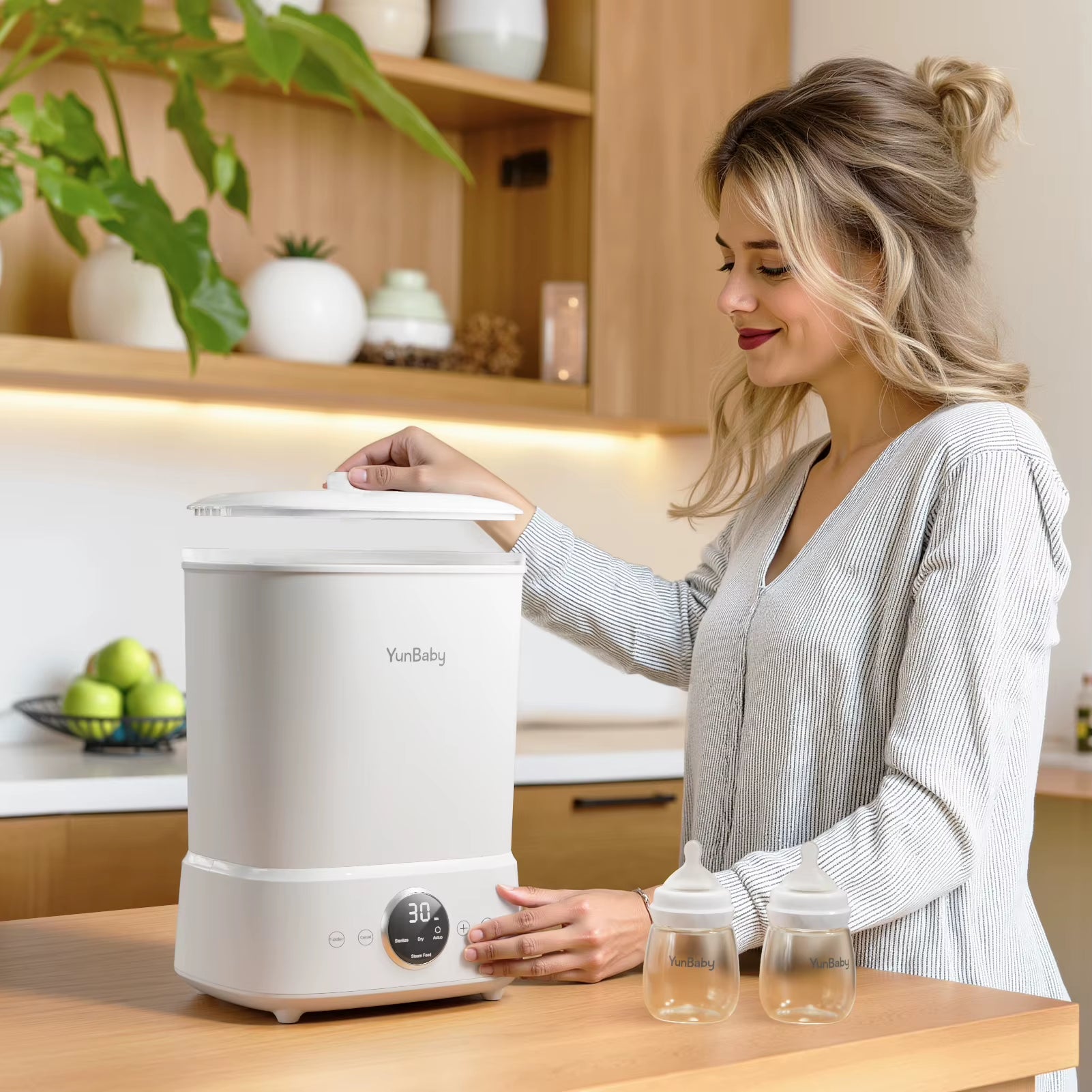 Baby Bottle Steamer and Dryer, for All Baby Items, Bottles&Breast Pump Accessories, One-Touch Control, Large Capacity