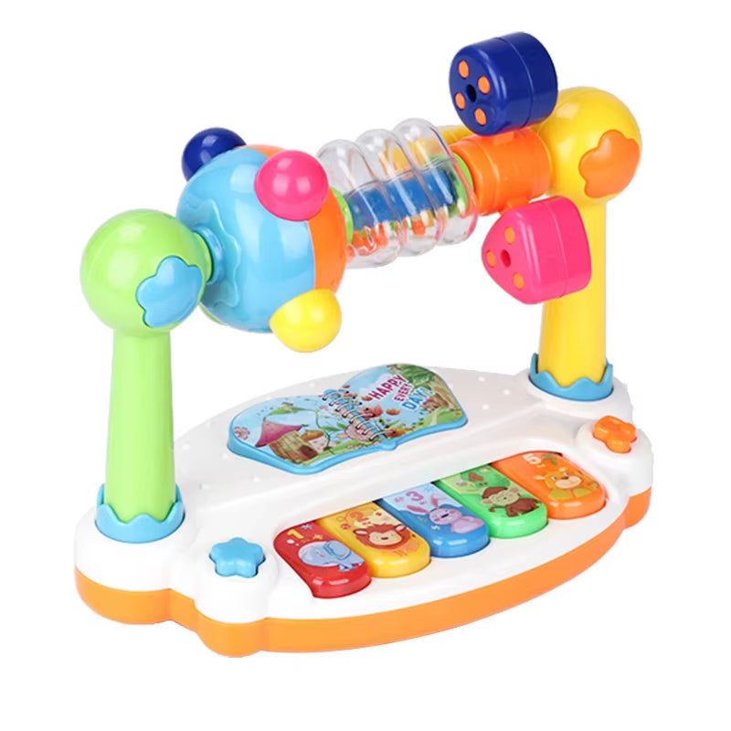 Baby Piano Toys Kids Rotating Music Piano Keyboard with Light Sound, Musical Toys for Toddlers, Early Educational Music Toy
