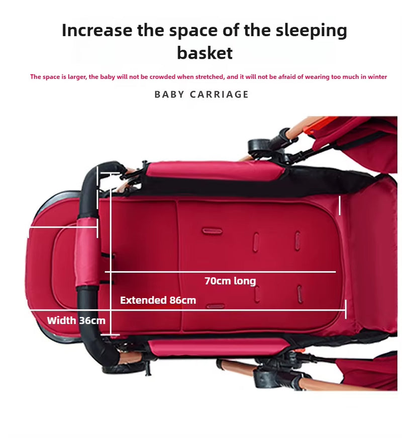 2025 New Style Four-Wheel Baby Stroller Lightweight Foldable Baby Stroller with Two-Way Function