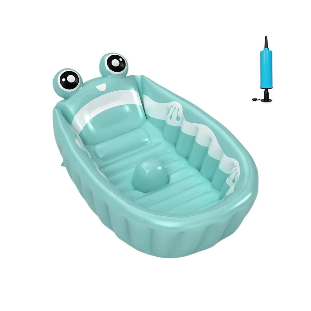 Folding Inflatable Baby Bathtub Soft Safe Anti-Slip Bottom Inflatable Child'S Shower Basin Portable Home Travel Folding Bathtub