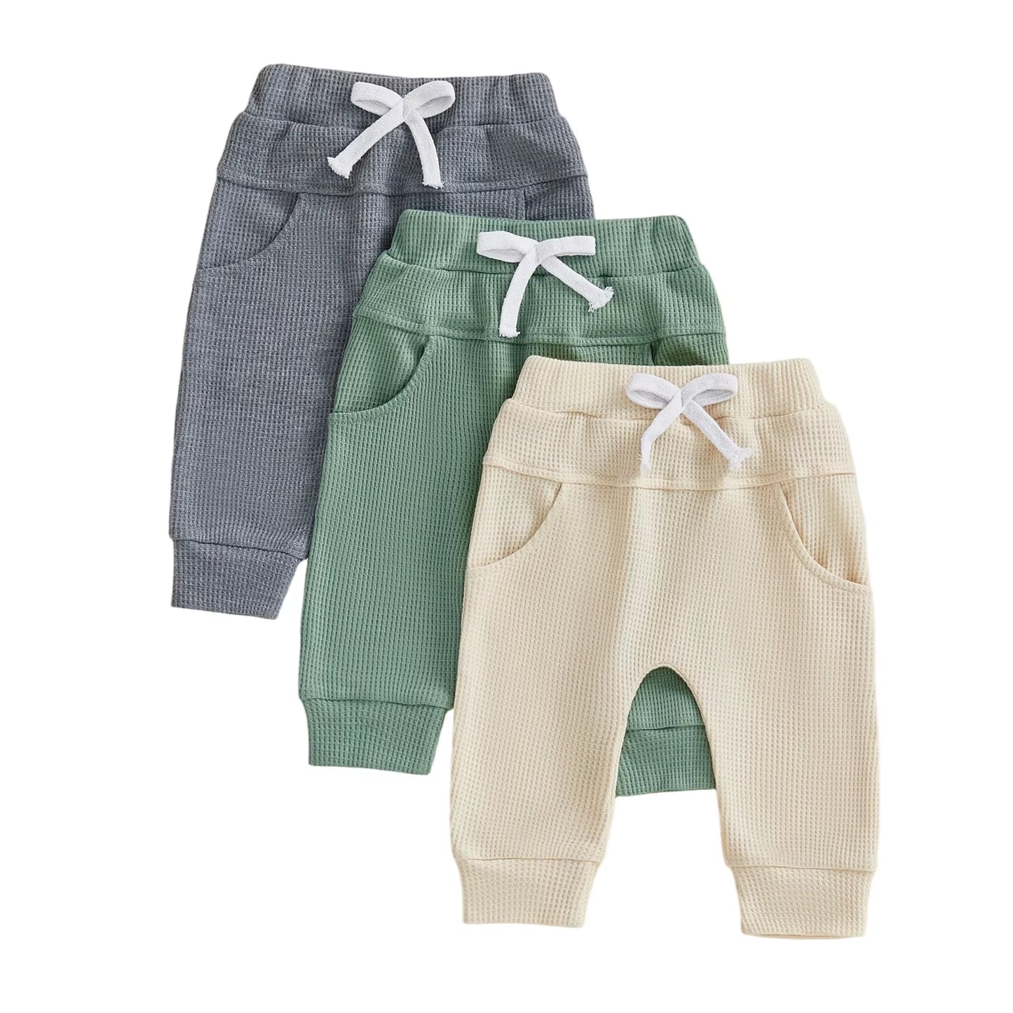 Toddler Boys Elastic Waist Solid Color Jogger Pants with Pockets Casual Sweatpants Trousers for Baby Boys