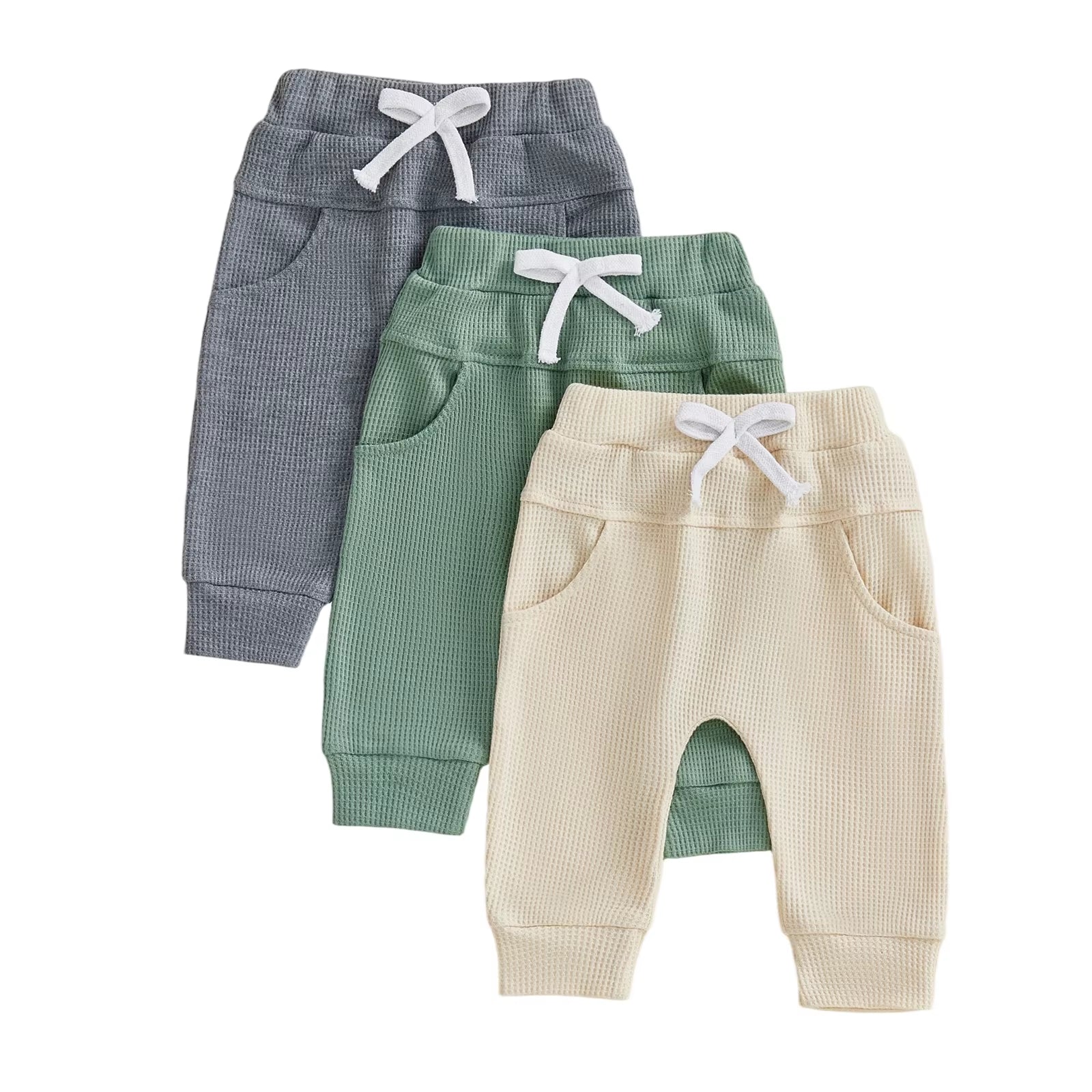 Toddler Boys Elastic Waist Solid Color Jogger Pants with Pockets Casual Sweatpants Trousers for Baby Boys
