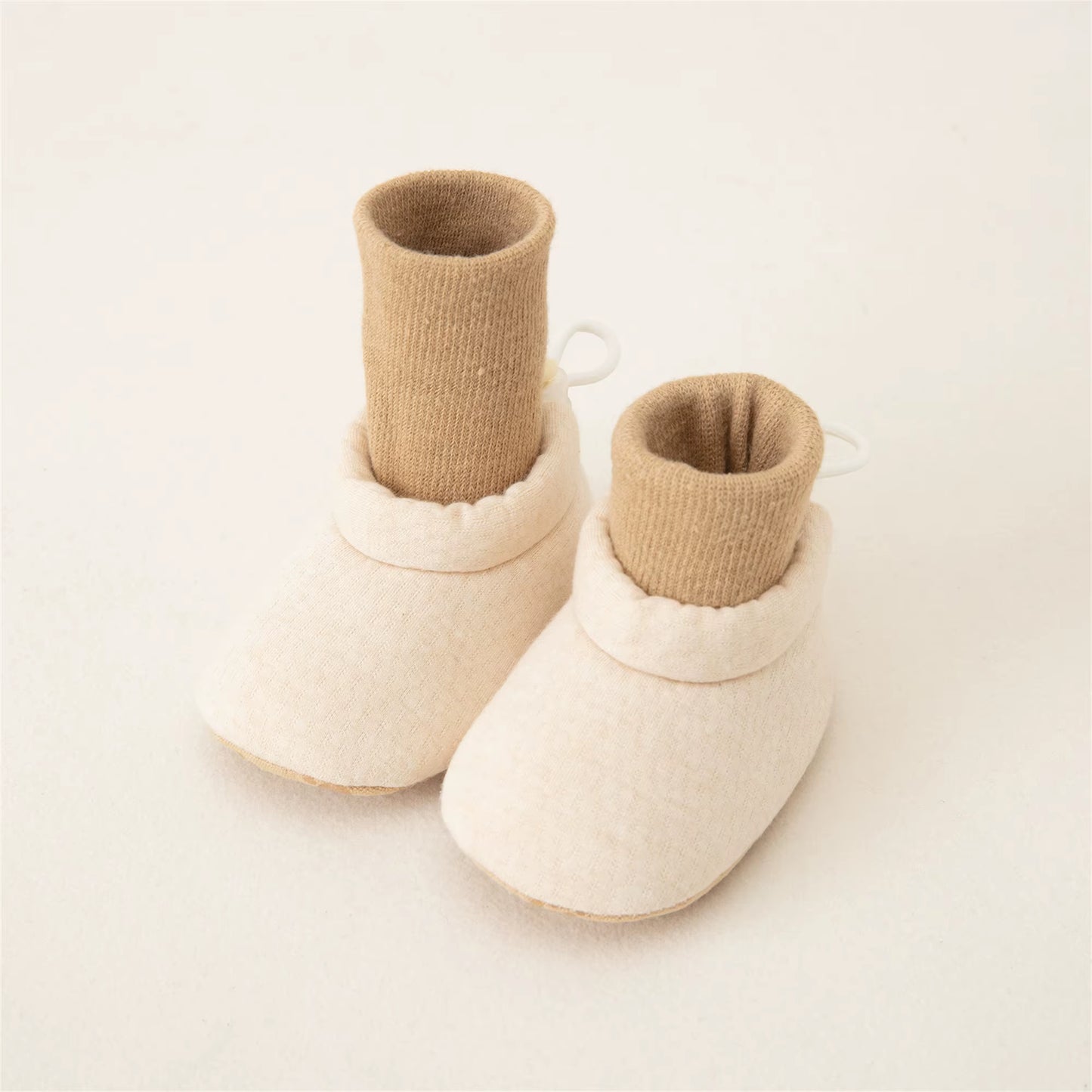 Adorable Baby Booties Shoes with Gripper Stylish Contrast Color Infant Sock Shoes for Non-Slip Walking Breathable