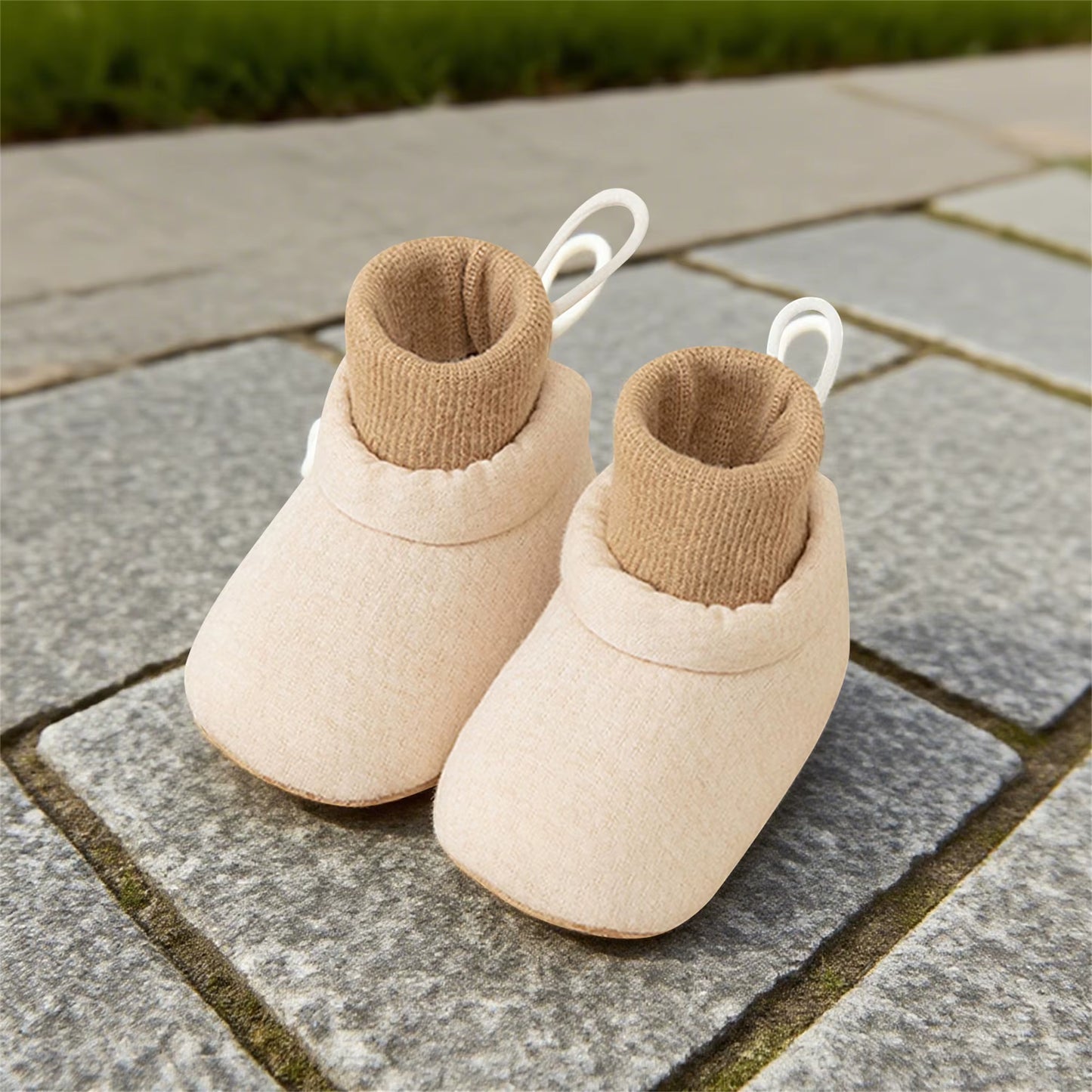 Adorable Baby Booties Shoes with Gripper Stylish Contrast Color Infant Sock Shoes for Non-Slip Walking Breathable
