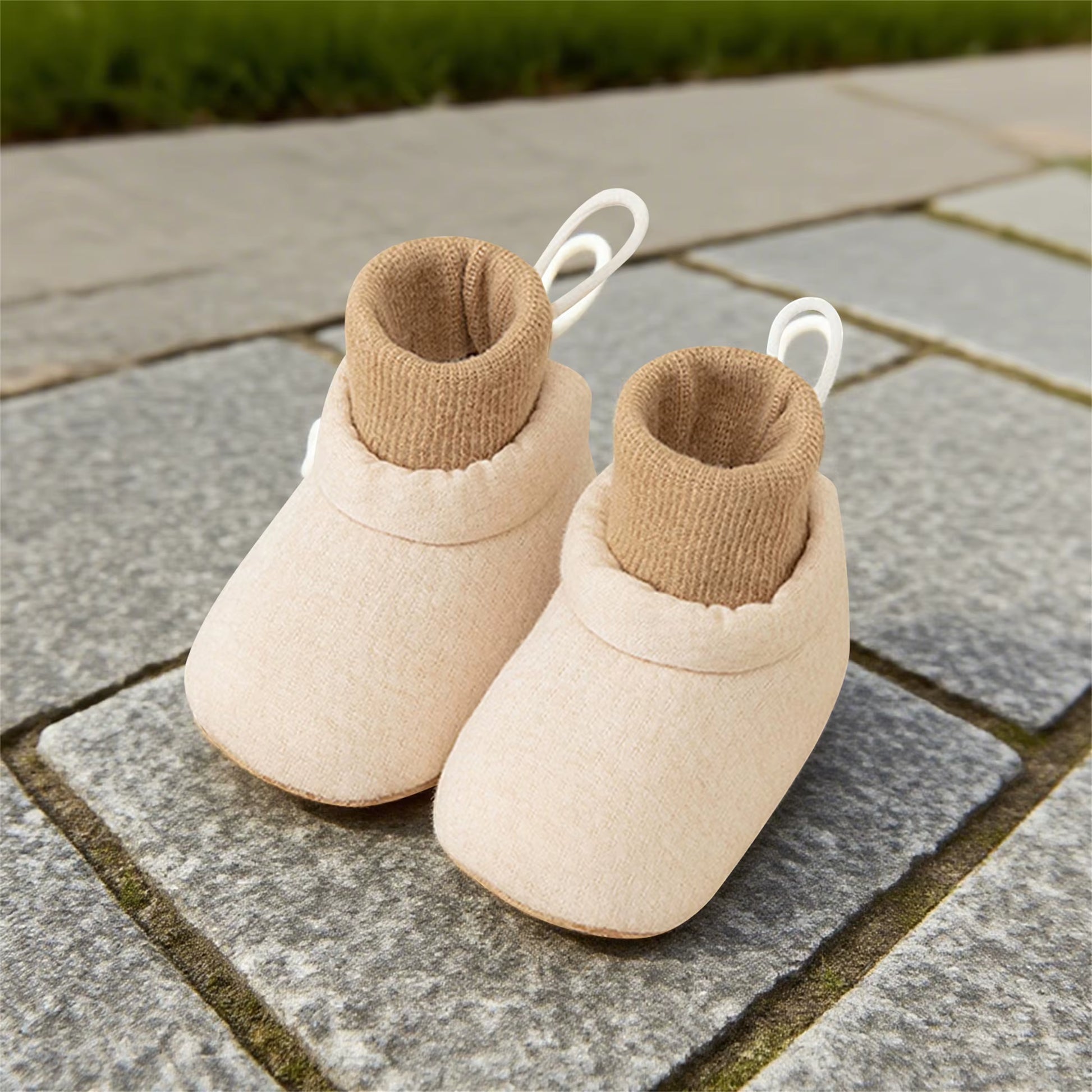 Adorable Baby Booties Shoes with Gripper Stylish Contrast Color Infant Sock Shoes for Non-Slip Walking Breathable