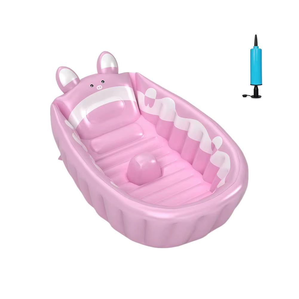 Folding Inflatable Baby Bathtub Soft Safe Anti-Slip Bottom Inflatable Child'S Shower Basin Portable Home Travel Folding Bathtub