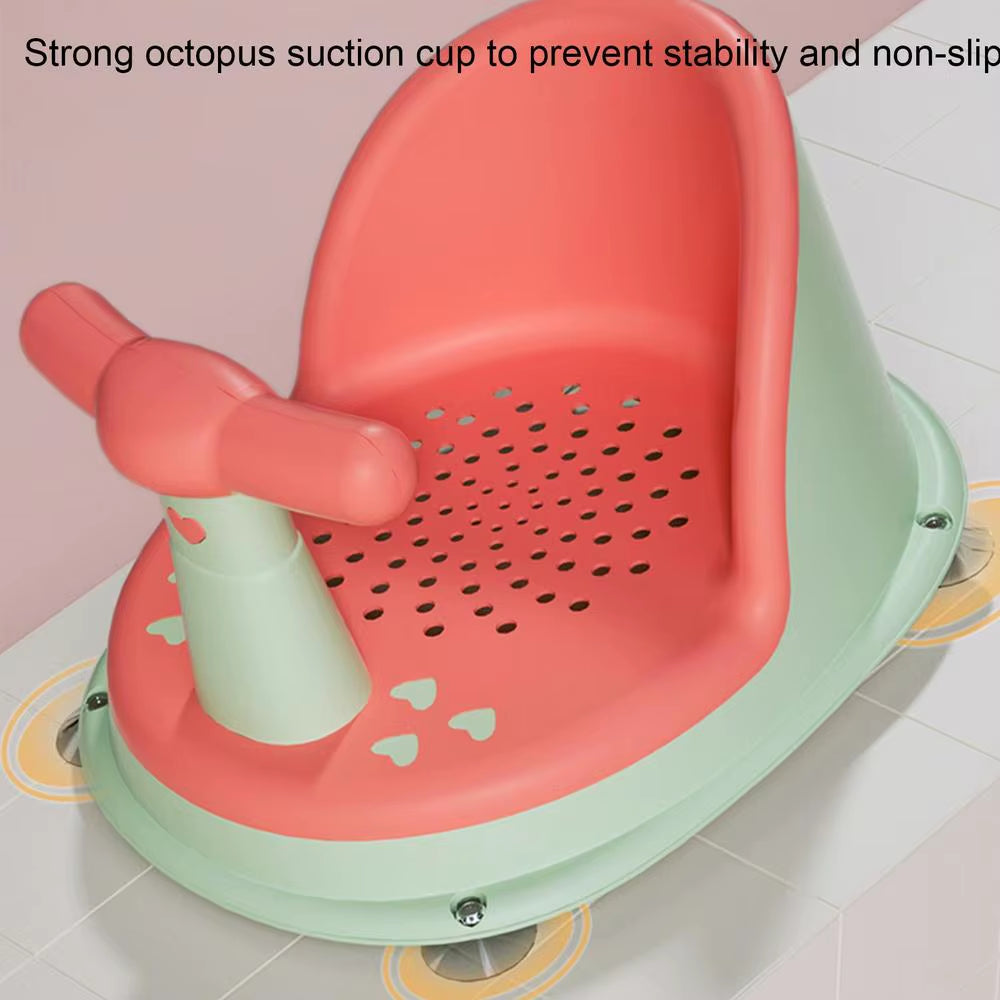 Funny PP+TPE Baby Shower Chair Antiskid Multiple Colors Bathtub Seat Suction Cup Design Non Slip Bath Stool Baby Shower