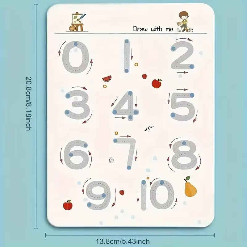 36-Page Reusable Workbook - 2 Pens + Eraser, Erasable Stickers for Kids' Drawing & Control, New Year & Christmas Gift