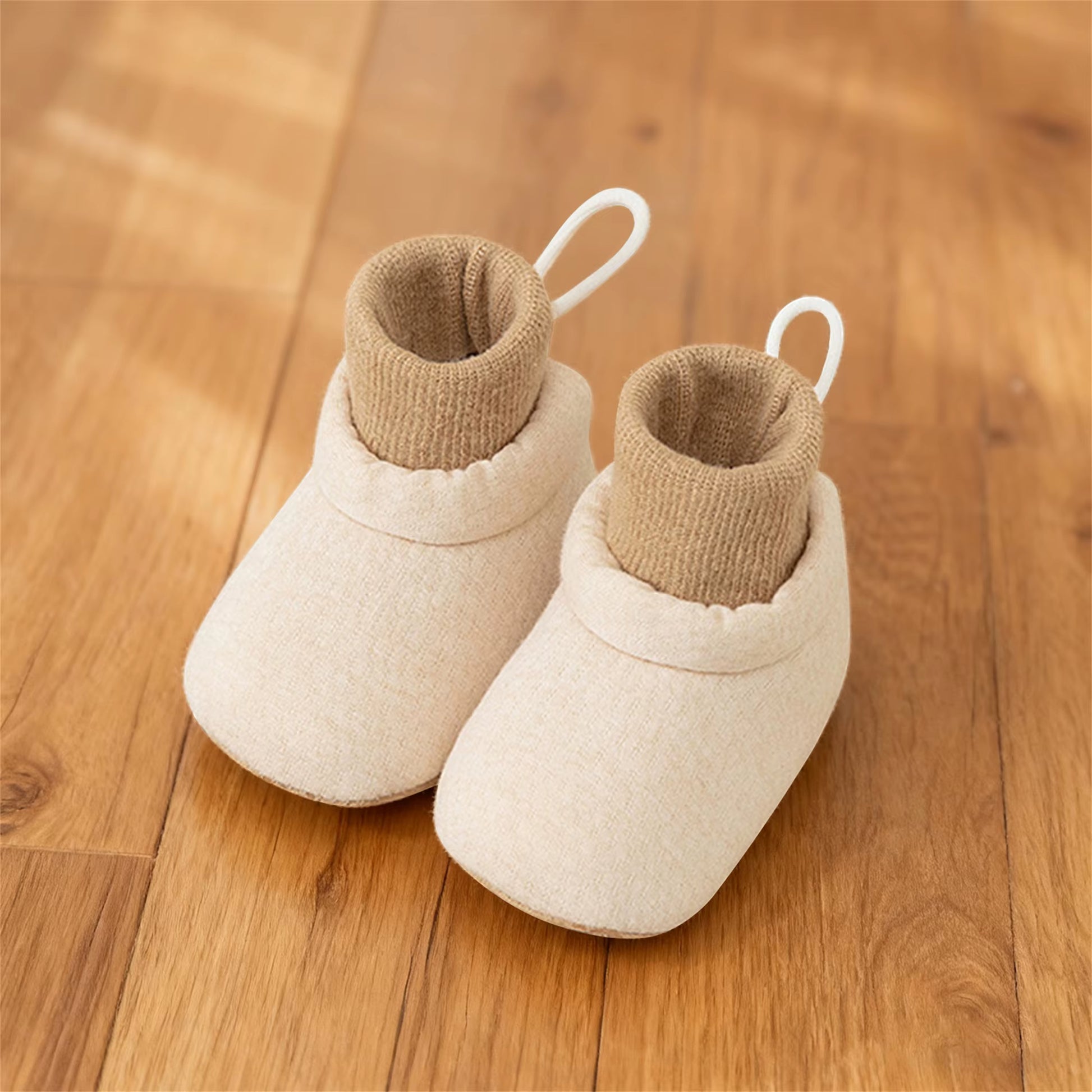 Adorable Baby Booties Shoes with Gripper Stylish Contrast Color Infant Sock Shoes for Non-Slip Walking Breathable