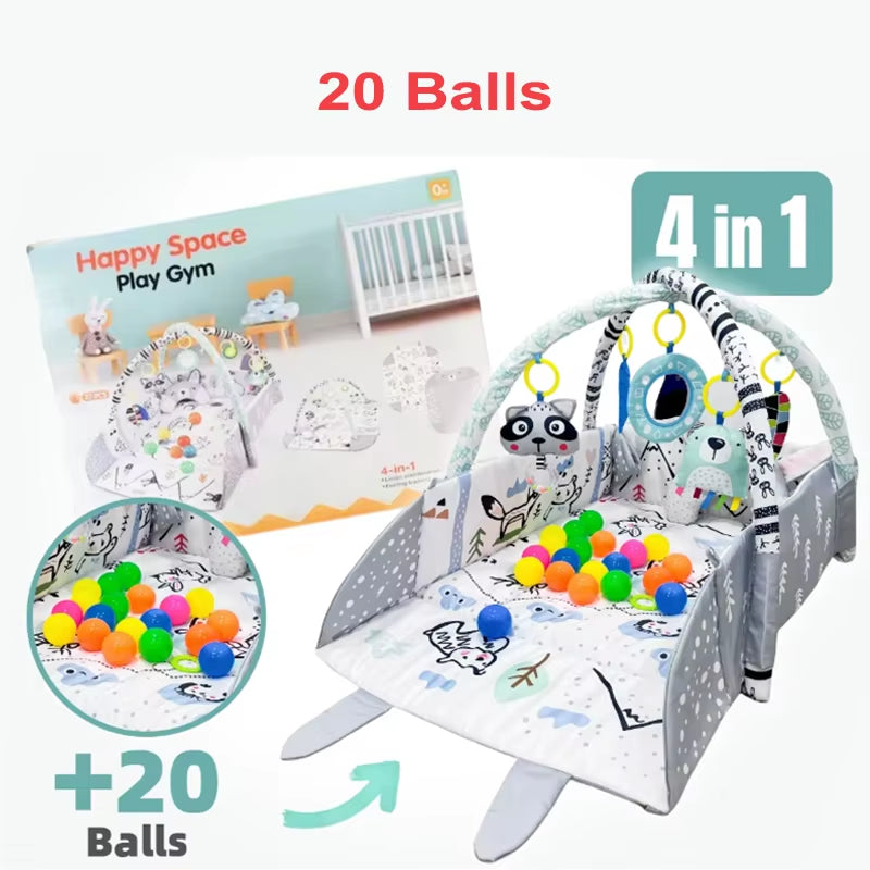 4In1 Baby Play Mat Thick Newborn Kids Activity Gym Crawling Blanket Infant Game Pad Fitness Carpet Early Education Toy Gift