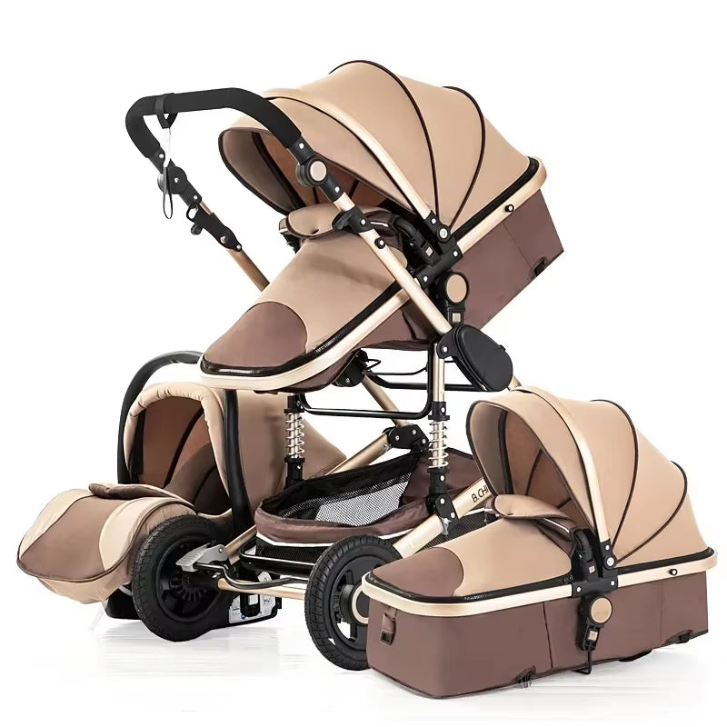 Baby Stroller 3In1 Luxury High Landscape Baby Pram Portable Baby Pushchair Multifunctional Newborn Carriage Double Faced