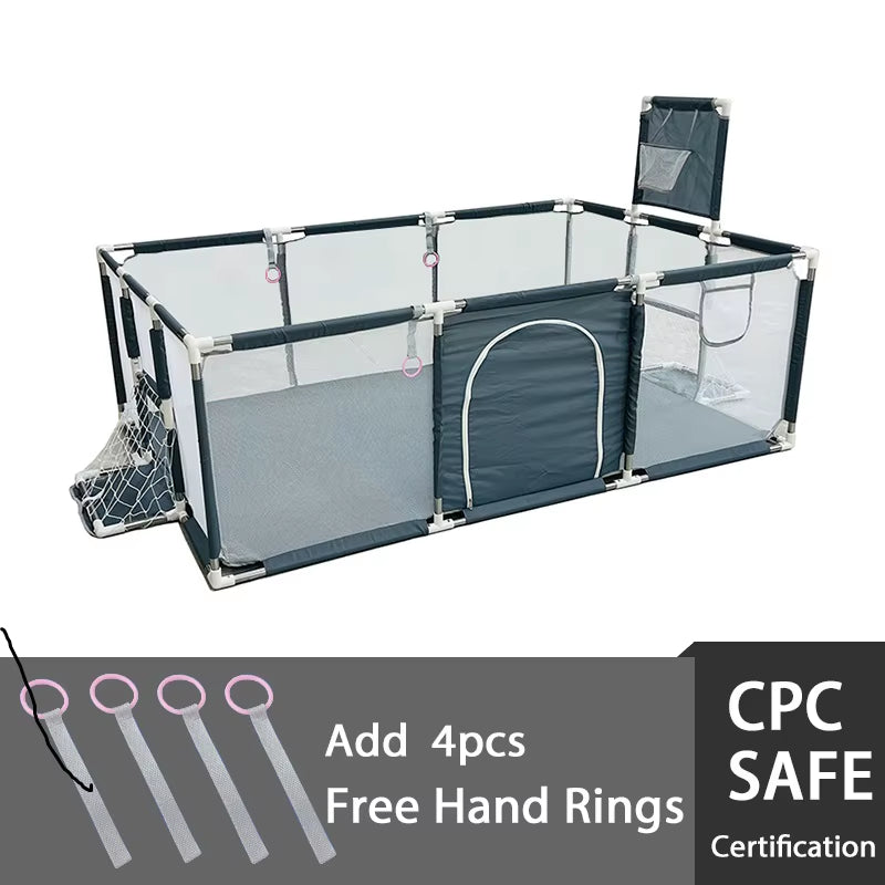 Playpen for 0-6Y Large Safety Play Yard Indoor/Outdoor Kids Play Area with Soft Padding Toddler Playground Dry Ball Pool