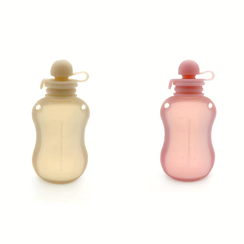 1Pc Reusable Baby Food Bag, Silicone Reusable Toddler Squeeze Bag, Can Be Stored Frozen and Refilled with Organic Juice