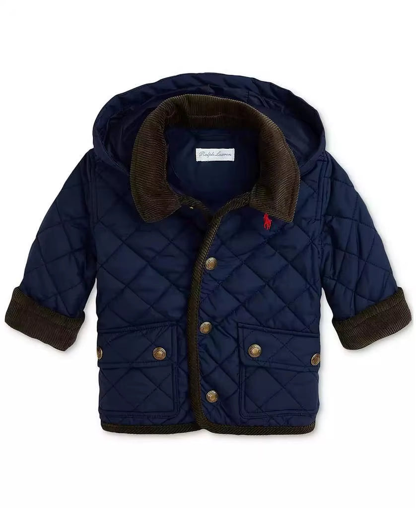 Polo  | Baby Boys Corduroy-Trim Barn Jacket with Removable Hood