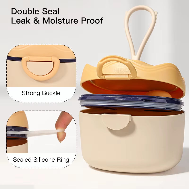 330Ml/500Ml Infant Baby Milk Powder Snacks Storage Box, with Secure Lock & Portable Container, Ideal for Travel, Youngsters Gif